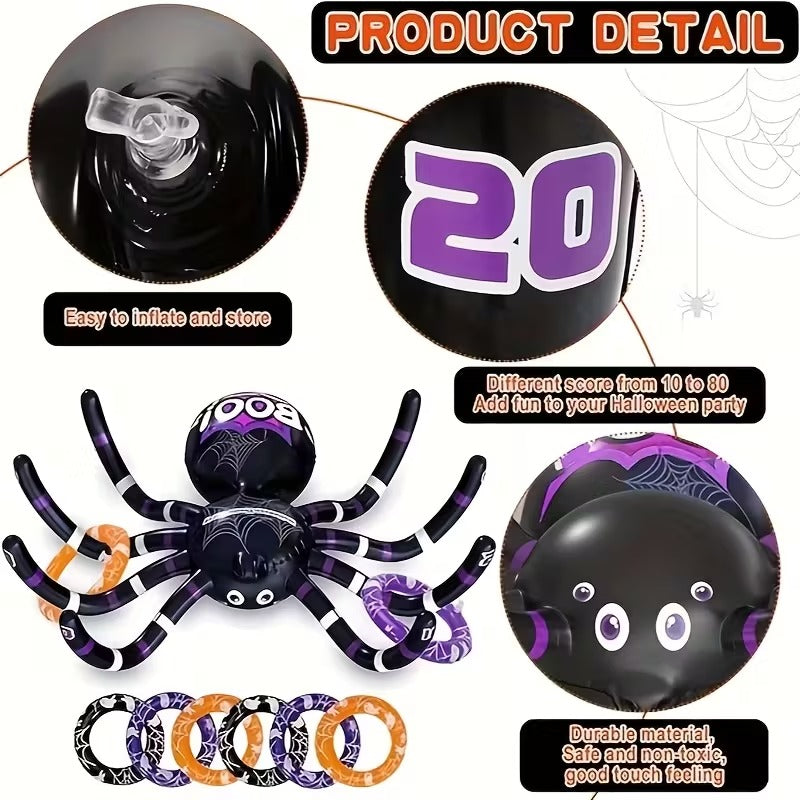 Halloween Inflatable Spider Ring Toss Game (7pcs) Halloween - Tophatter Daily Deals