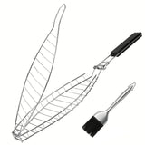 Fish Grilling Basket with Handle Outdoor Grill Accessories - Tophatter Daily Deals