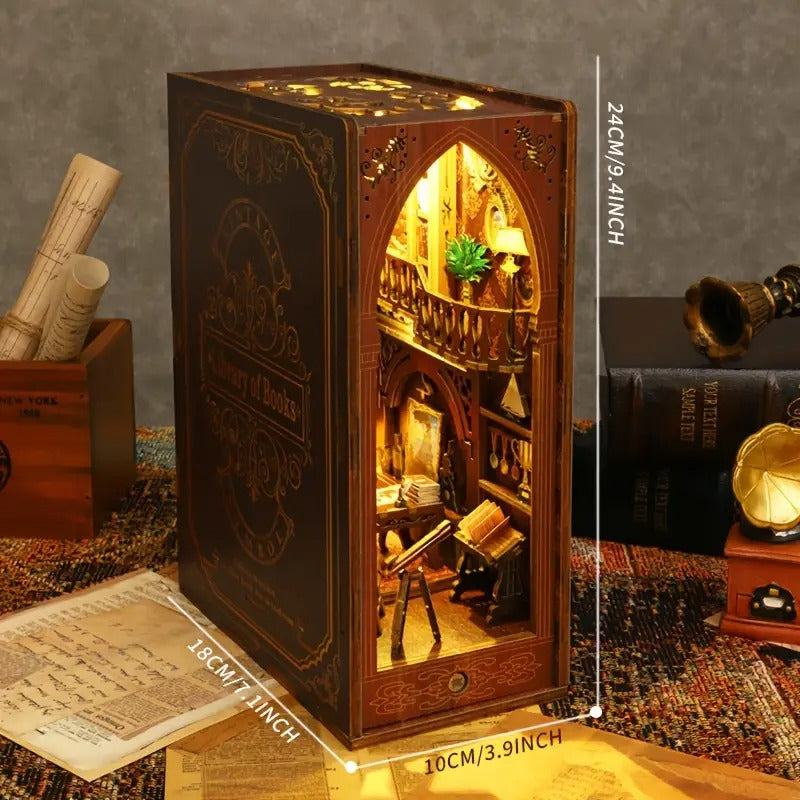 3D Miniature Bookshelf DIY Wooden Bookend Scene Home & Garden > Decor - Tophatter Daily Deals