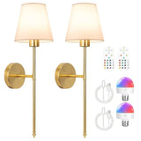 Battery Wall Sconces Set of 2 with Remote Lighting Accessories - Tophatter Daily Deals