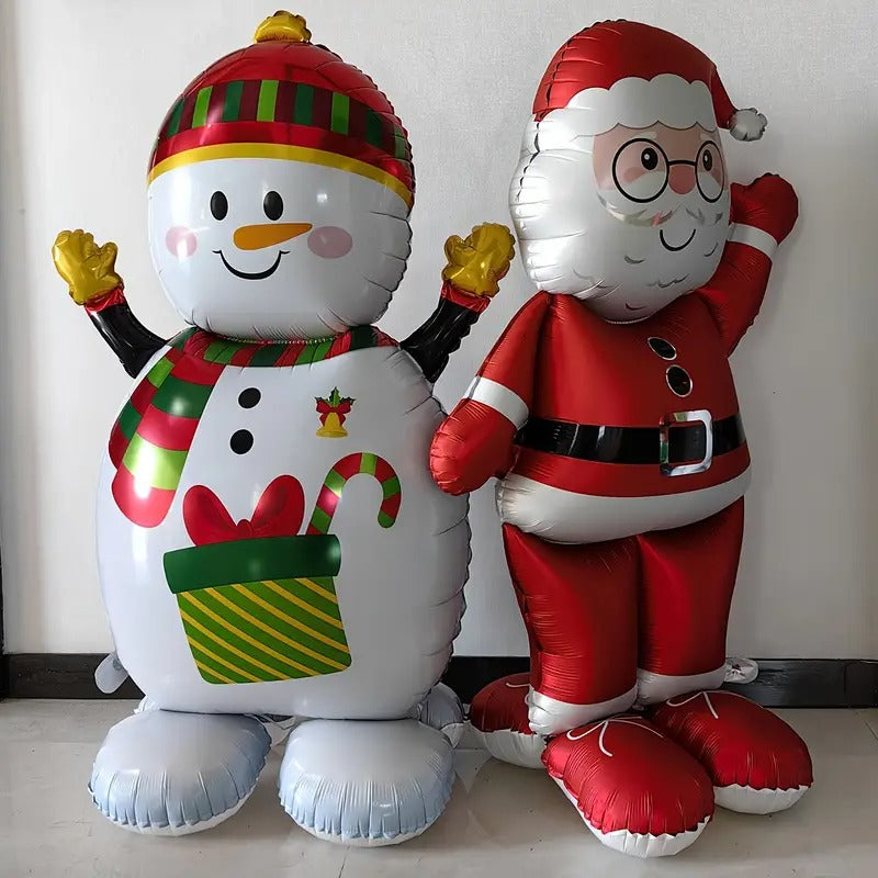 Santa & Snowman Foil Balloons (2-Pack) Christmas - Tophatter Daily Deals