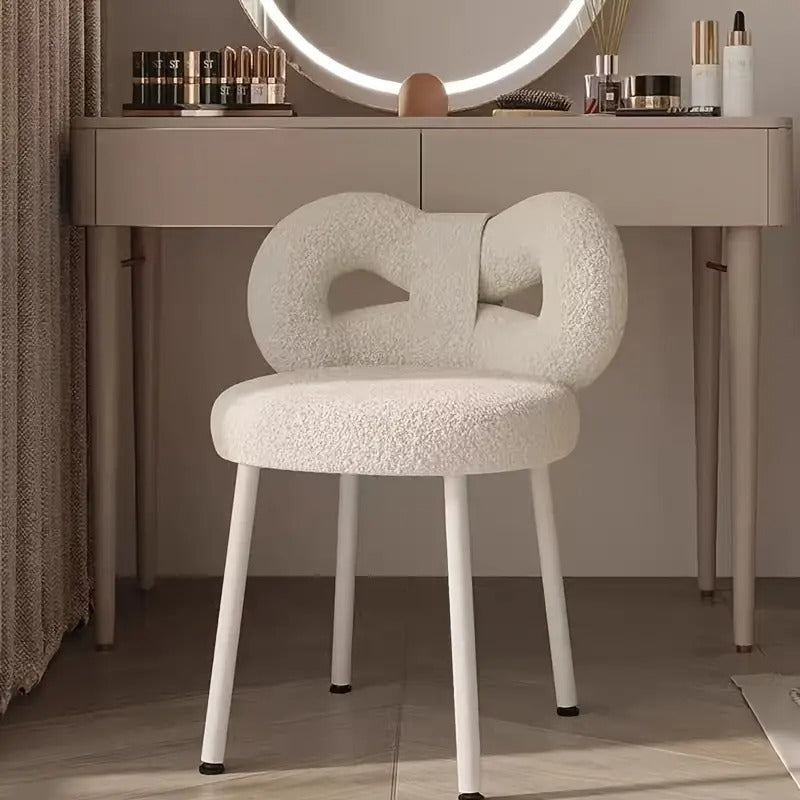 Vanity Stool with Bow Backrest Butterfly Design Chairs - Tophatter Daily Deals
