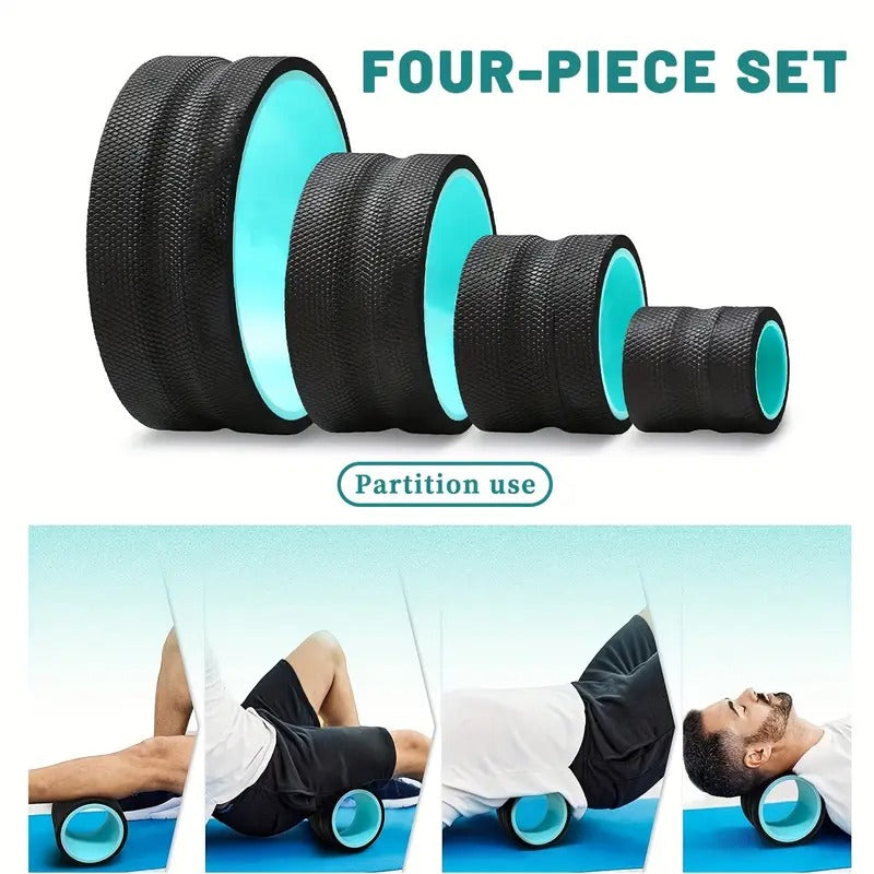 Back Stretching Yoga Wheel 4-Piece Set Sports & Fitness > Exercise, Gym & Fitness > Yoga & Pilates - Tophatter Daily Deals