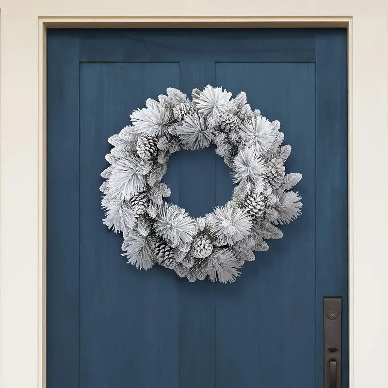 Classic Halloween Autumn Frosted Pine Wreath Halloween - Tophatter Daily Deals