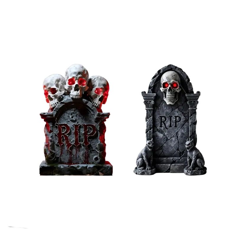 Halloween Skeleton RIP Tombstone Yard Signs (2pcs) Halloween - Tophatter Daily Deals