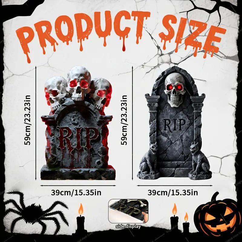 Halloween Skeleton RIP Tombstone Yard Signs (2pcs) Halloween - Tophatter Daily Deals