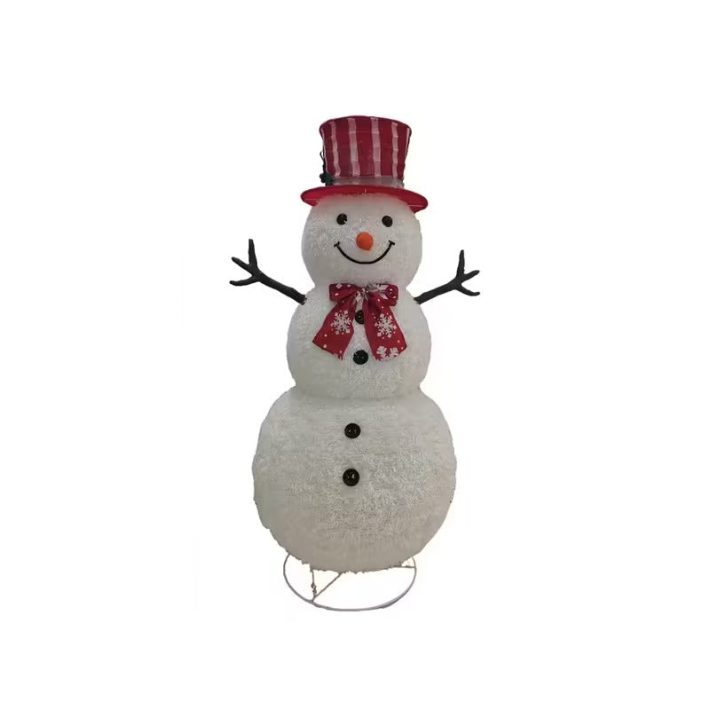 Red & White Striped Top Hat Snowman Decoration Christmas - Tophatter Daily Deals
