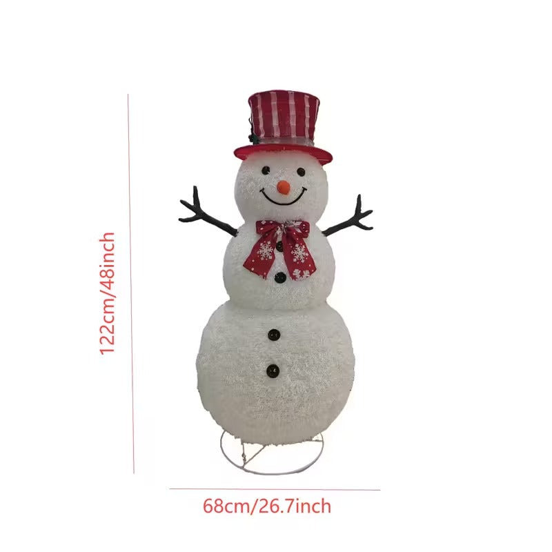 Red & White Striped Top Hat Snowman Decoration Christmas - Tophatter Daily Deals