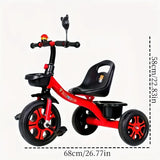 3-Wheel Kids Red Tricycle Stainless Steel Bike Rocking & Spring Riding Toys - Tophatter Daily Deals