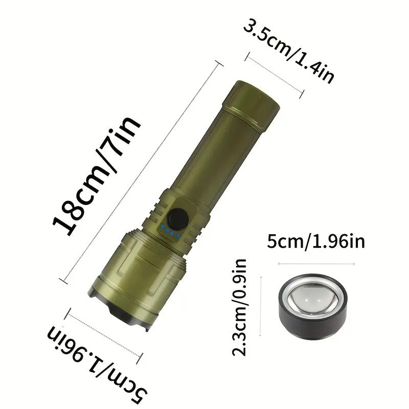 Flashlight Rechargeable with Fresnel Lens Camping & Hiking - Tophatter Daily Deals