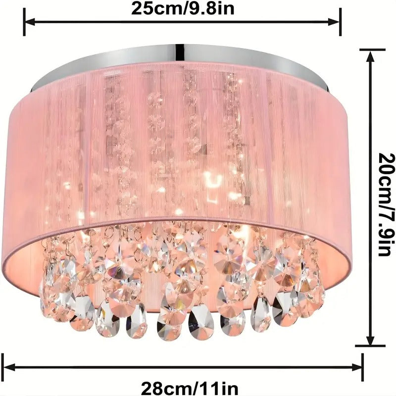 Crystal Chandelier Flush Mount Ceiling Light Chandeliers - Tophatter Daily Deals