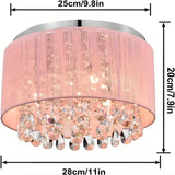 Crystal Chandelier Flush Mount Ceiling Light Chandeliers - Tophatter Daily Deals