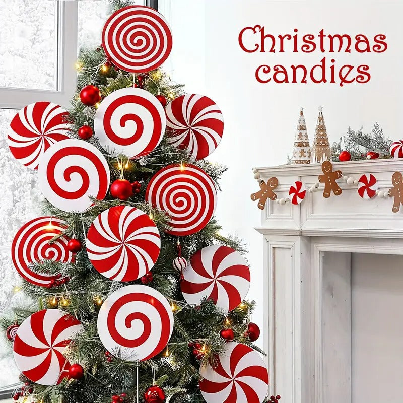 Candy Cane Swirls Christmas Tree Topper & Ornament Set Christmas - Tophatter Daily Deals
