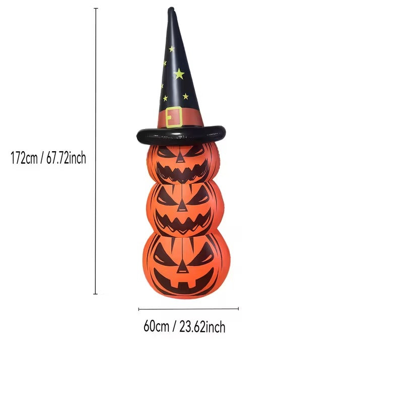 Glow-in-the-Dark Inflatable Pumpkin Scarecrow Decoration Halloween - Tophatter Daily Deals