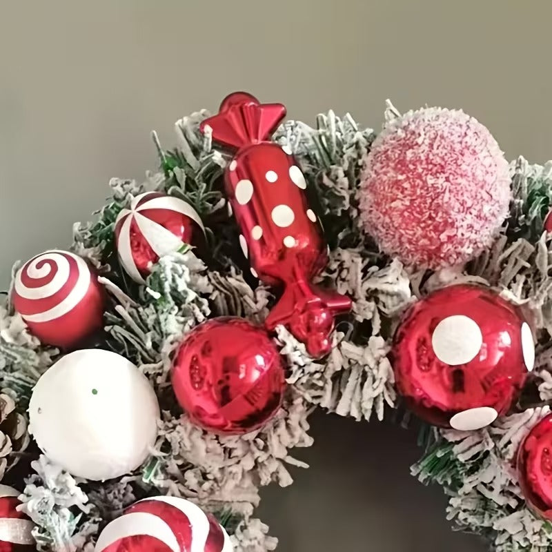 Classic Flocked Christmas Wreath Door & Wall Decor - Tophatter Daily Deals