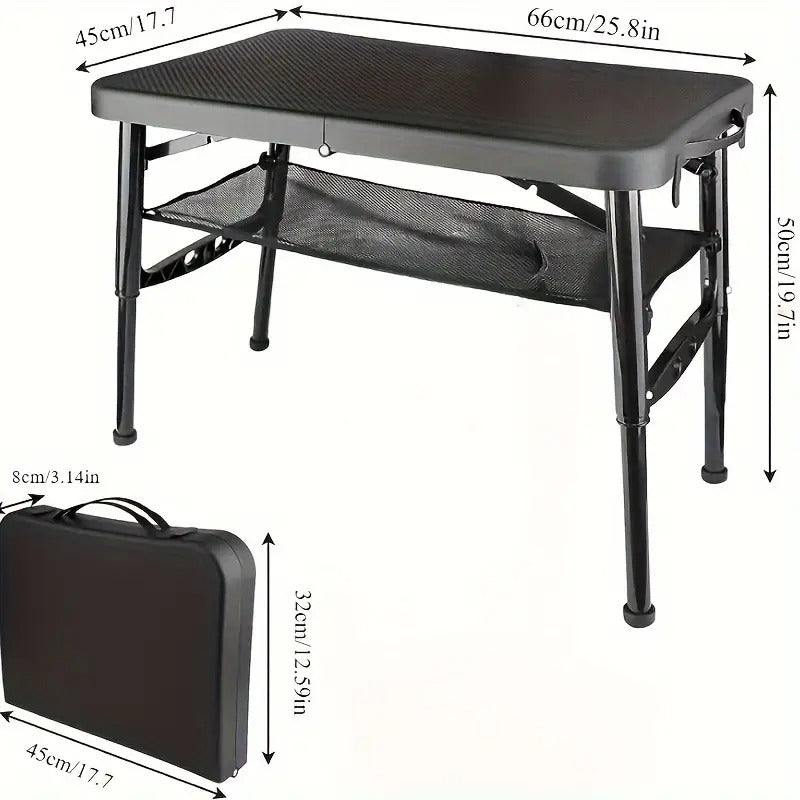 Adjustable Folding Camping Table with Storage Mesh Camping & Hiking - Tophatter Daily Deals