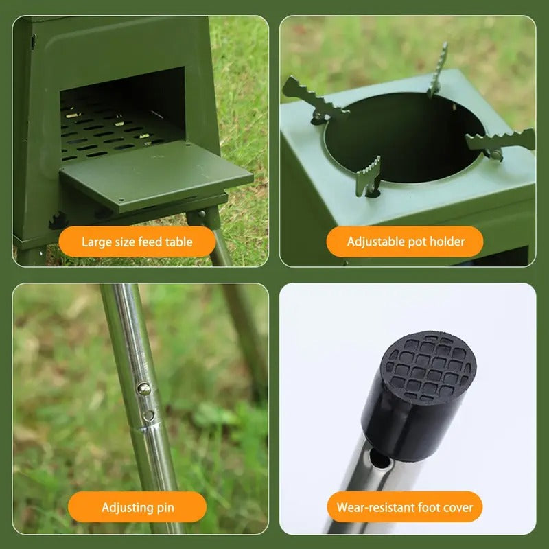 Folding Campfire Stove Portable Outdoor Camping & Hiking - Tophatter Daily Deals