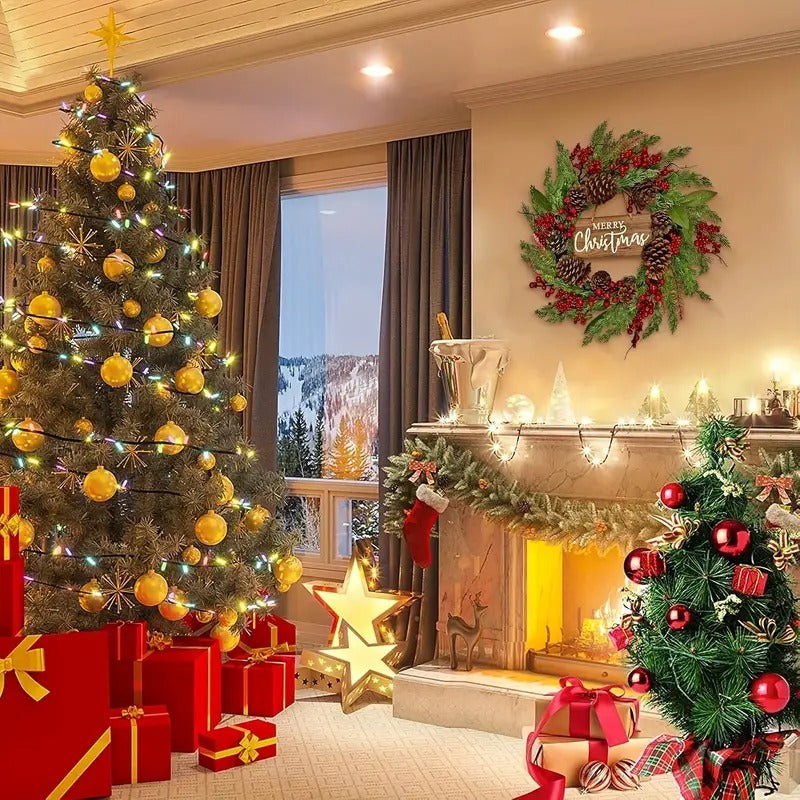 Christmas Wreath with Pinecones & Berries Christmas - Tophatter Daily Deals