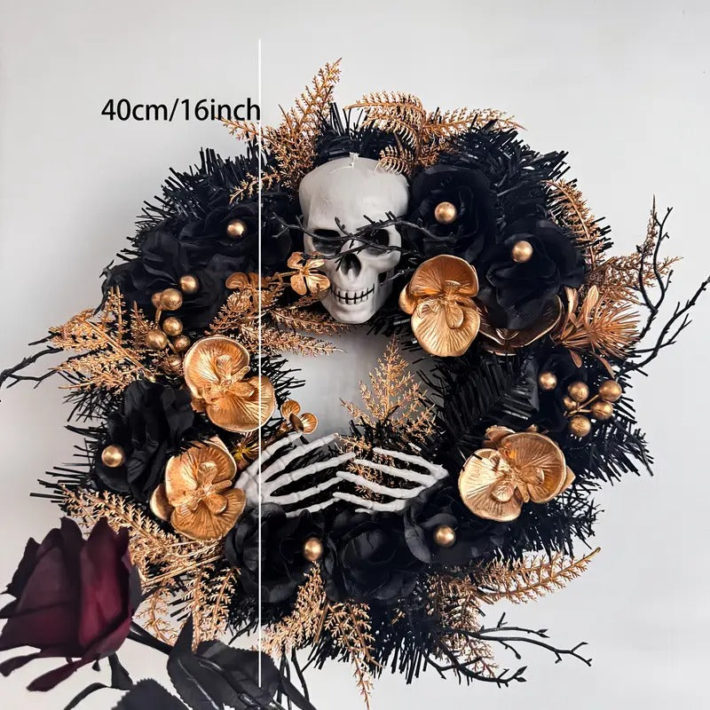 Gothic Halloween Wreath Door Hanging Decoration Halloween - Tophatter Daily Deals
