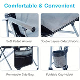 Folding Chair with Cup Holder and Armrests Folding Chairs & Stools - Tophatter Daily Deals