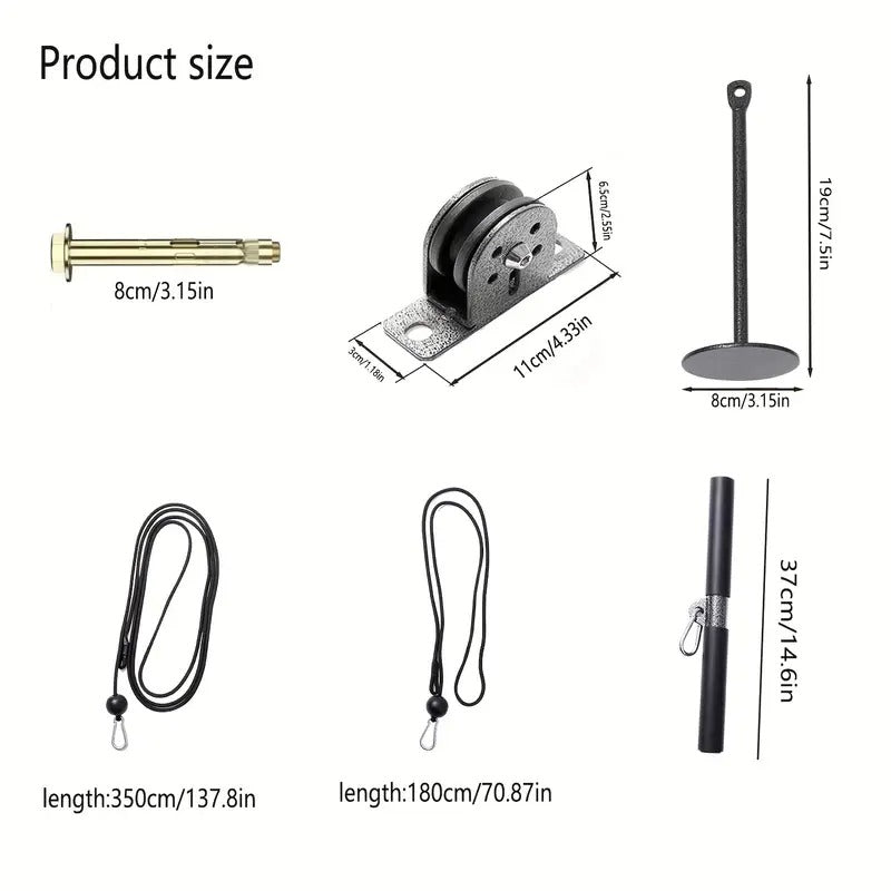 Wall Pulley Rope System Training Equipment Free Weights - Tophatter Daily Deals
