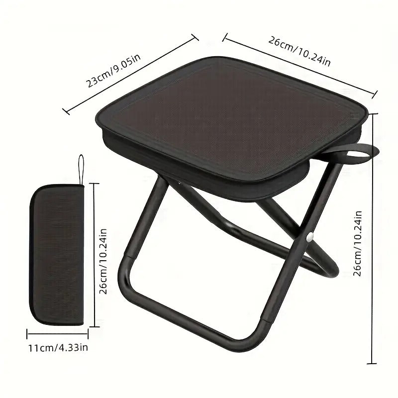Folding Stool Iron Frame Outdoor Camping Chair Outdoor Recreation > Camping > Camp Furniture - Tophatter Daily Deals