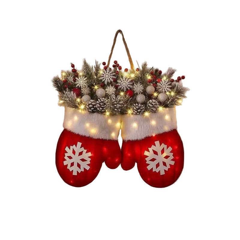 Christmas Glove Wreath Artificial Pine Decoration Christmas - Tophatter Daily Deals