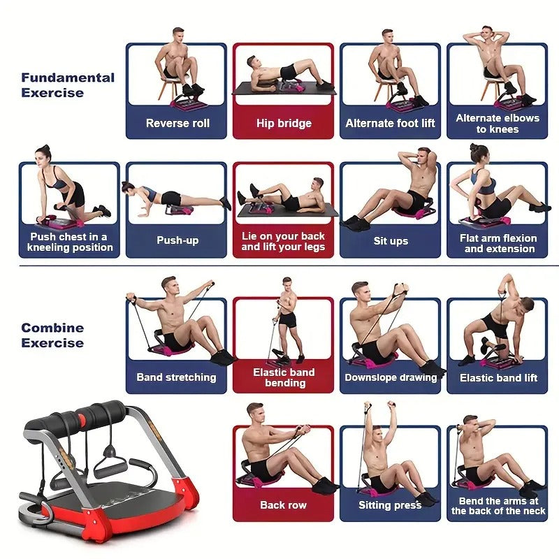 6-in-1 Abdominal Trainer with Elastic Rope Fitness - Tophatter Daily Deals