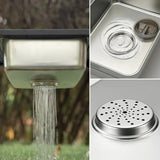 Rectangular Stainless Steel Camping Sink with Wooden Lid Camp Cooking - Tophatter Daily Deals