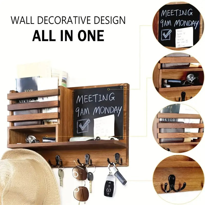 Wooden Key Holder Wall Mount Storage & Organisation - Tophatter Daily Deals