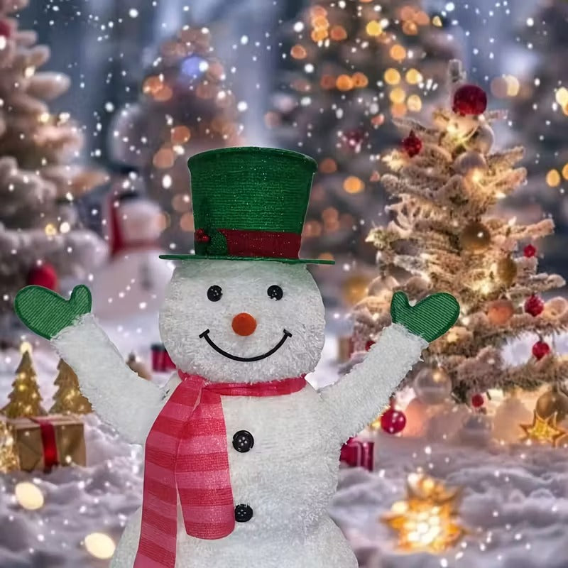 Green Hat Snowman Retractable Yard Decoration Christmas - Tophatter Daily Deals