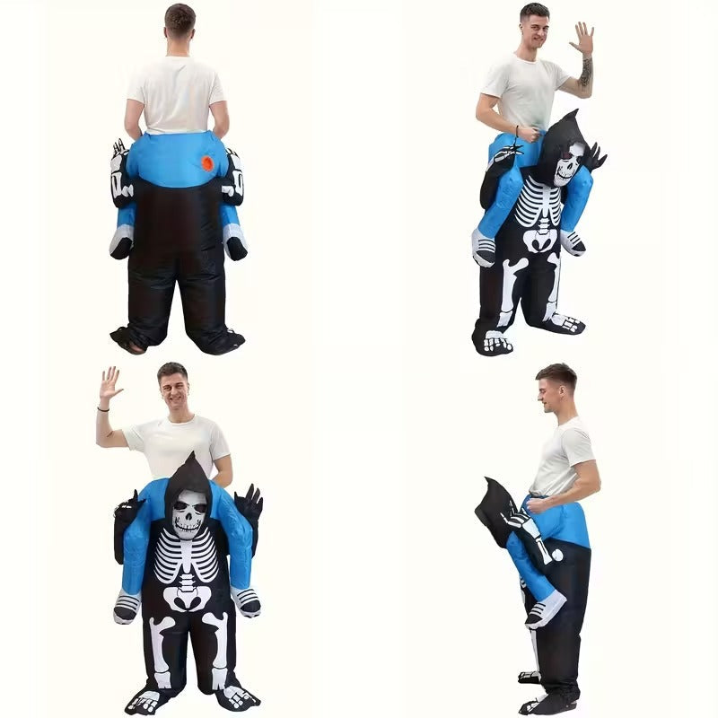 Inflatable Skeleton Costume for Adults Halloween - Tophatter Daily Deals
