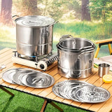 Camping Pot Set with Kettle Camp Cooking - Tophatter Daily Deals