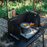 Outdoor Camping Portable Foldable Stove Wind Deflector Camp Cooking - Tophatter Daily Deals
