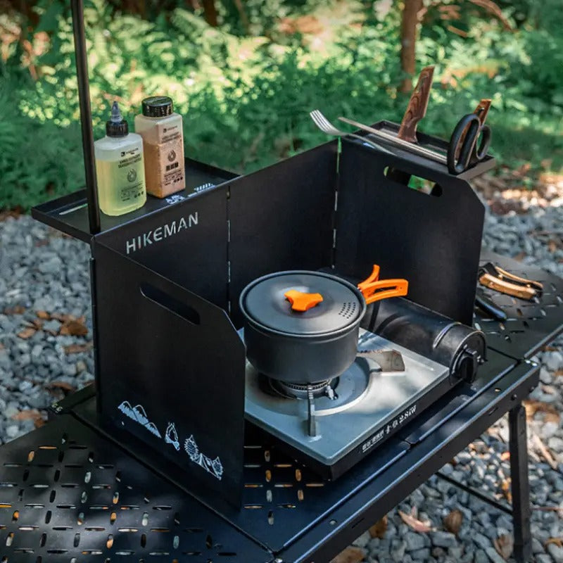Outdoor Camping Portable Foldable Stove Wind Deflector Camp Cooking - Tophatter Daily Deals