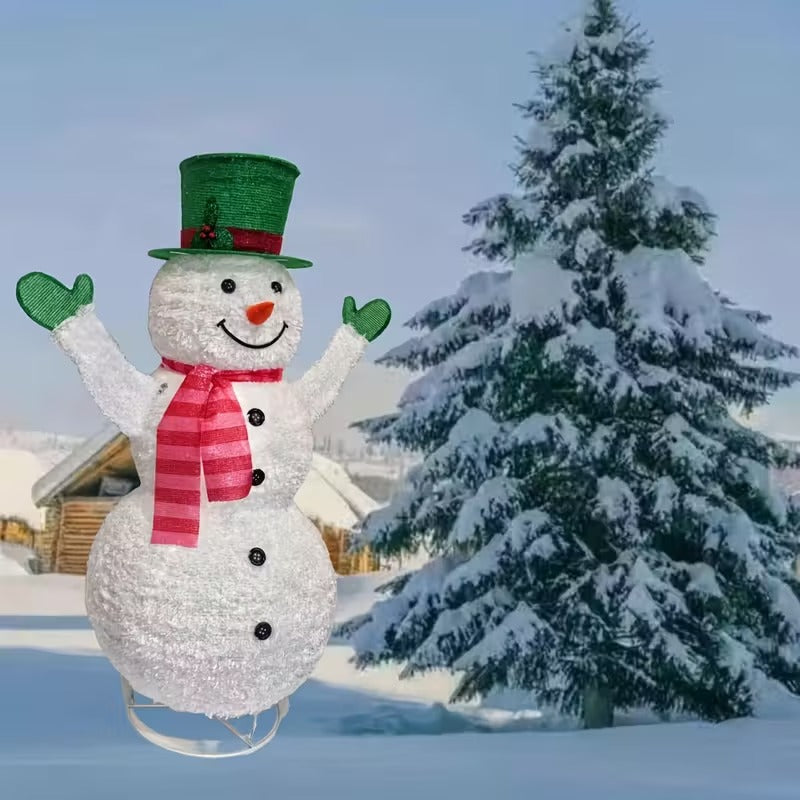Green Hat Snowman Retractable Yard Decoration Christmas - Tophatter Daily Deals