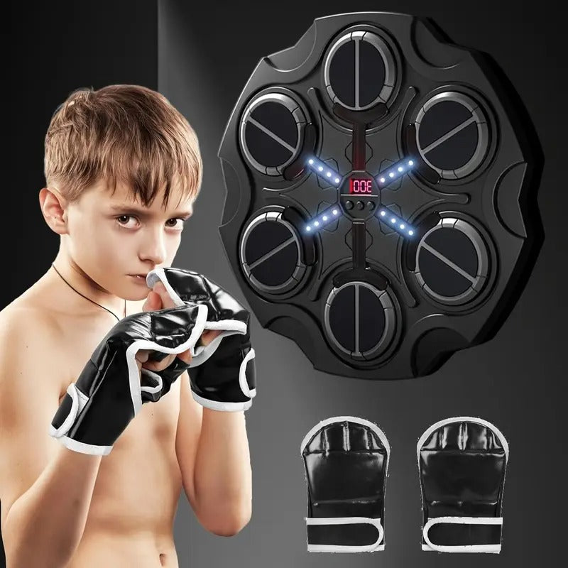 Wall-Mounted Smart Boxing Game with LED & Gloves Punching & Training Bags - Tophatter Daily Deals