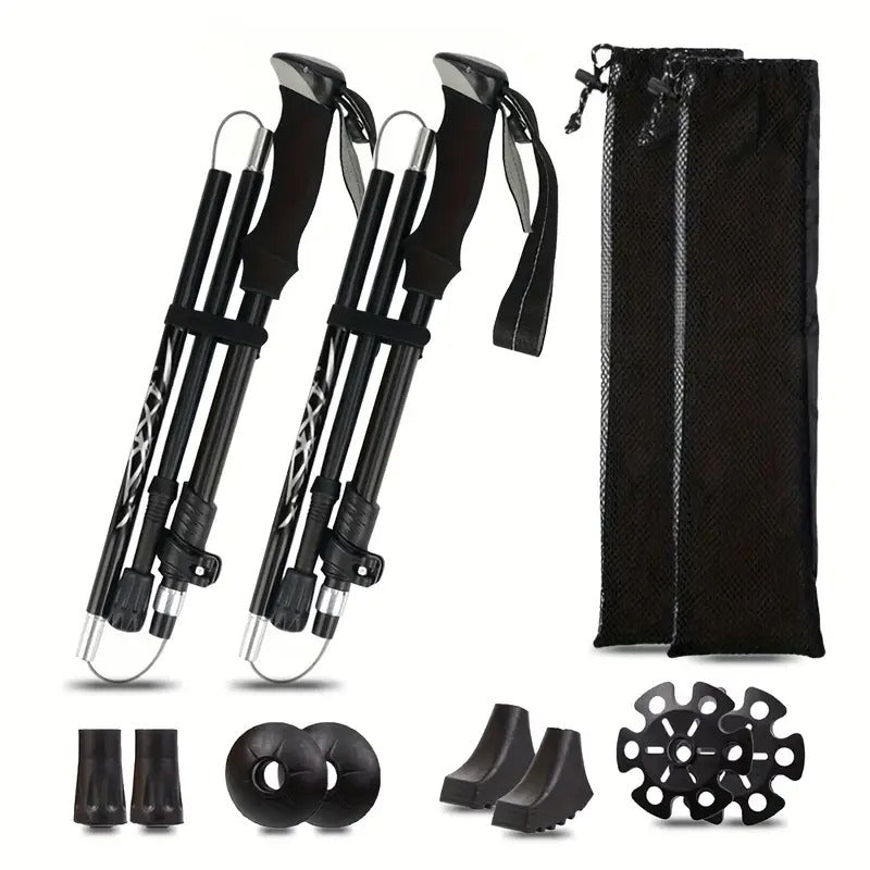 Trekking Poles Aluminum Alloy Quick Lock Hiking Sticks (2pcs) Camping & Hiking - Tophatter Daily Deals