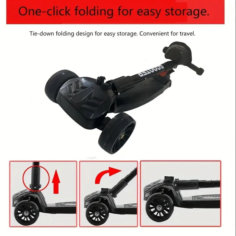 Kids Three-Wheel Foldable Scooter Riding Scooters - Tophatter Daily Deals