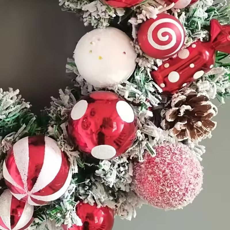 Classic Flocked Christmas Wreath Door & Wall Decor - Tophatter Daily Deals