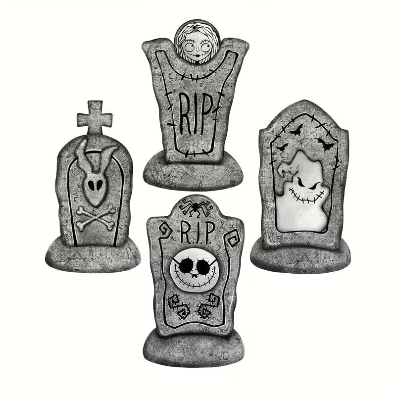 2D Halloween Tombstone Yard Decorations (Set of 4) Halloween - Tophatter Daily Deals