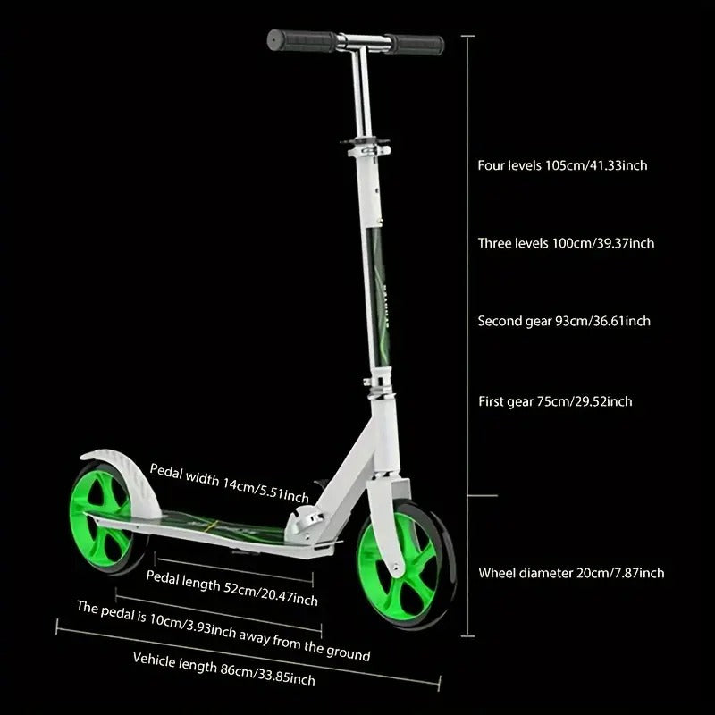Foldable Iron Scooter with Front Brake Riding Scooters - Tophatter Daily Deals