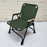 Oak Folding Armchair with Stainless Steel Frame Outdoor Chairs - Tophatter Daily Deals