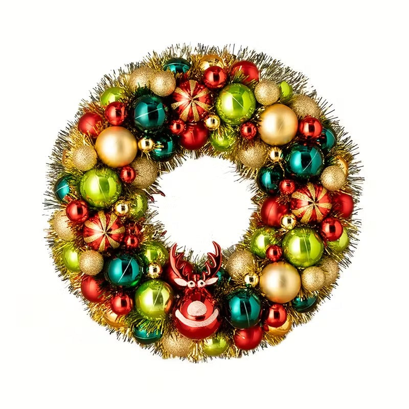 Christmas Ball Wreath Door Hanger - Tophatter Daily Deals