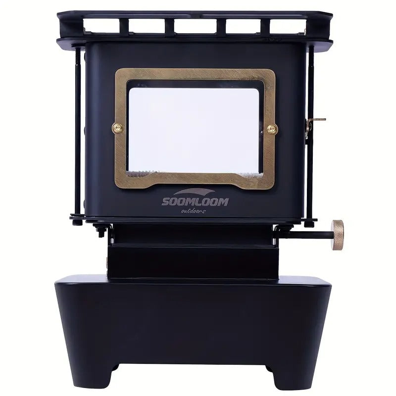 Retro Stainless Steel Camping Stove with Window Outdoor Grills - Tophatter Daily Deals