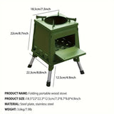 Folding Campfire Stove Portable Outdoor Camping & Hiking - Tophatter Daily Deals