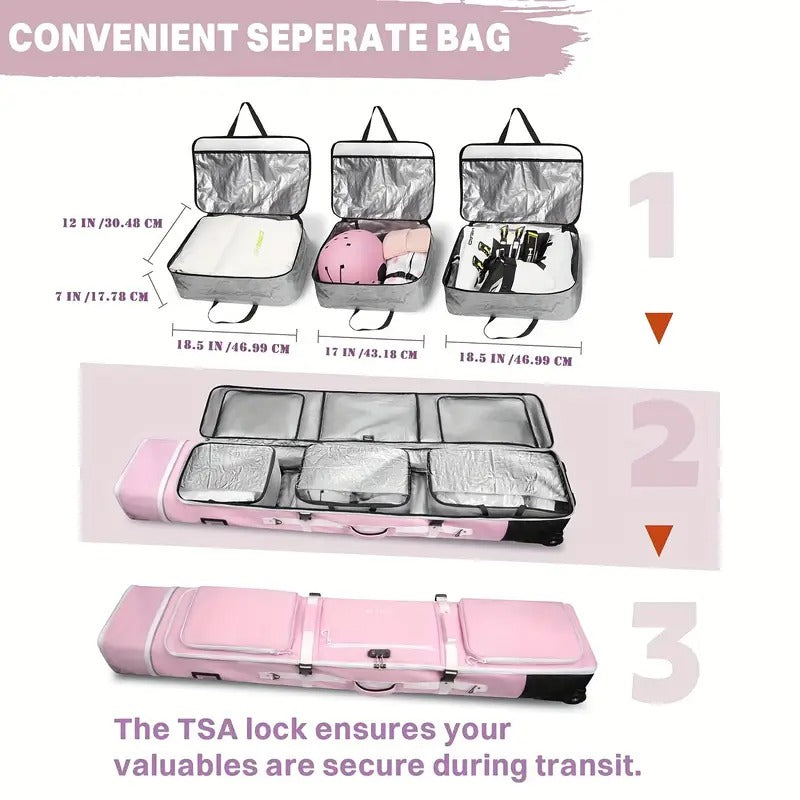 Snowboard Bag with Wheels and TSA Lock Winter Sports & Activities - Tophatter Daily Deals