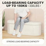 Oval Folding Footstool with Storage Furniture > Living Room > Ottomans & Footstools - Tophatter Daily Deals