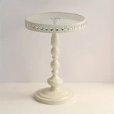 Corner Table Round Minimalist Side Table (White + Lace) End & Side Tables - Tophatter Daily Deals