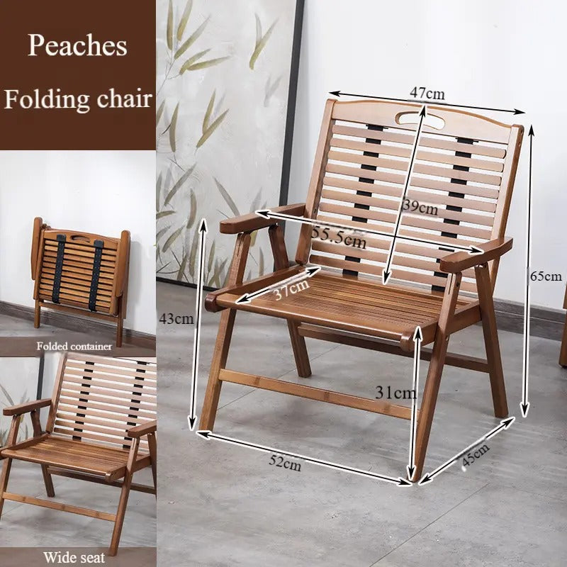 Camping Chair with Wooden Frame Furniture > Outdoor > Outdoor Chairs - Tophatter Daily Deals